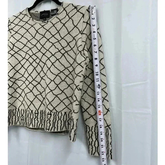 Rachel Comey Baby Alpaca Striped Black & White Boxy Long Sleeve Knit Sweater XS - Picture 6 of 6